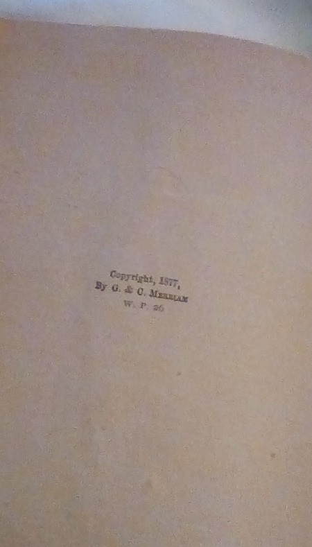 Value of Webster's 1877 Handy Dictionary