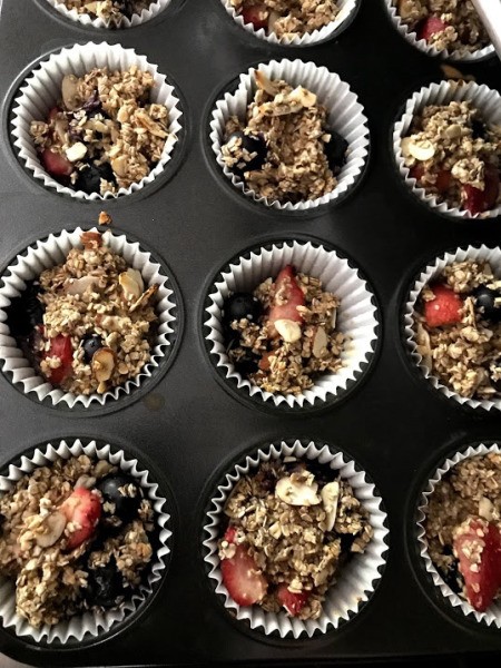 Strawberry & Blueberry Oat Muffins