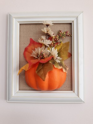 3D Fall Wall Art - faux pumpkin, leaf, and flower wall art