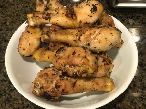 Seasoned Baked Drumsticks on plate