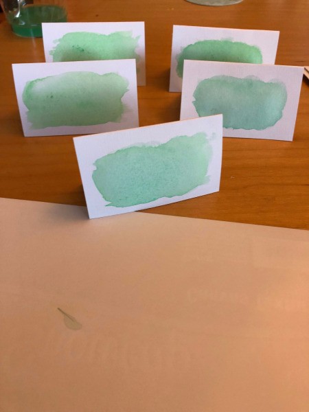 DIY Folded Name Place Cards - repeat and then allow to dry