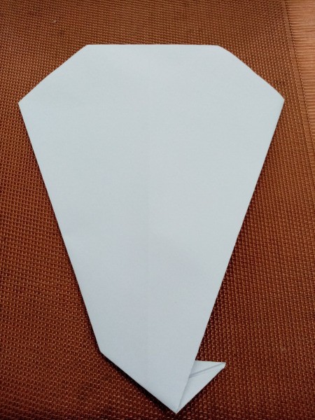 Paper Ghost Banner - result of bottom fold, as seen from front