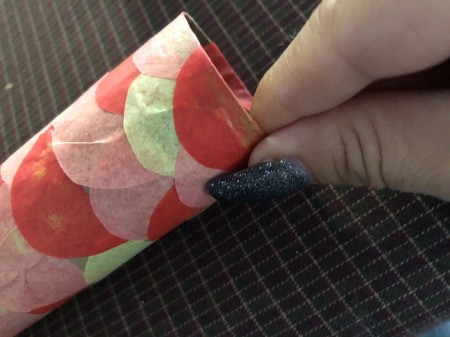 DIY Japanese Carp Streamer - at the top fold the tissue inside the tube and glue in place
