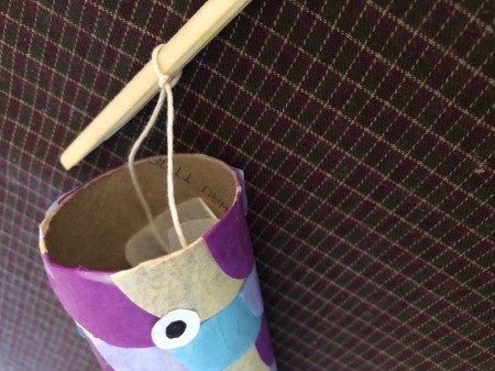 DIY Japanese Carp Streamer - tape the string into the top of each tube