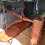 The legs of a vintage table.