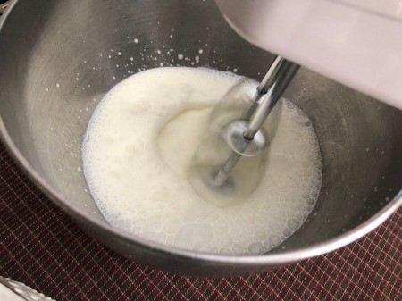 whipping cream with mixer
