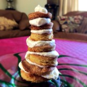 Flaky Pastry and Cream Tower on plate