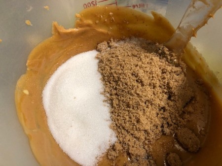 sugars added to butter mixture