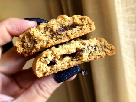 halves of Snickers-Stuffed Peanut Butter Cookies