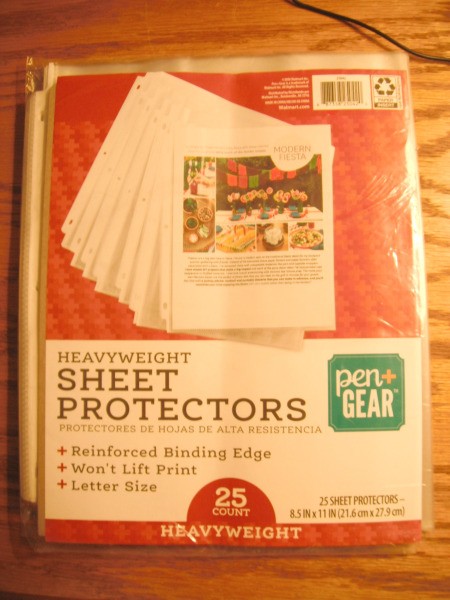 Recipe Book for ThriftyFun Recipes - sheet protectors