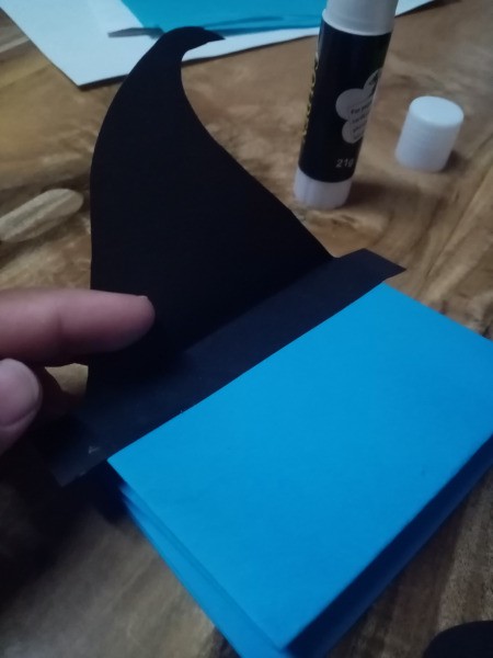 Halloween Hand Puppet - glue in place and fold upwards a bit