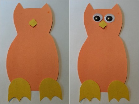Kid's Fall Owl Decor Craft - laying out the pieces for your owl