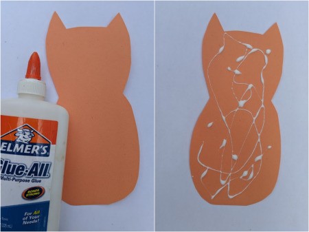 Kid's Fall Owl Decor Craft - add glue to the owl
