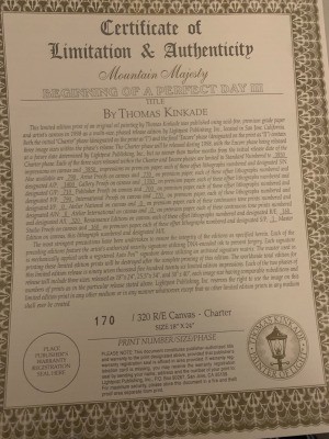Value of a Thomas Kinkade Print