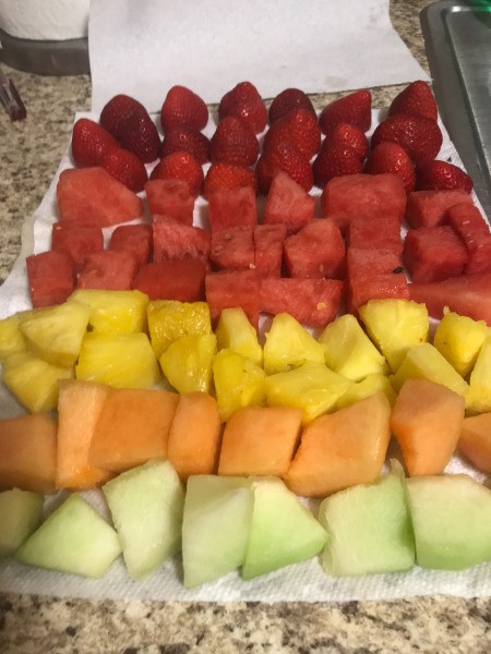 Fruit ready for skewers