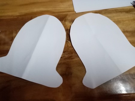 Ghost Night Light - cut 2 bell shapes from white paper