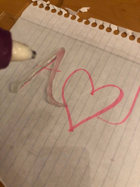 Hot Glue & Watercolor Anniversary Card - cover with a piece of glass and begin tracing the letters with hot glue