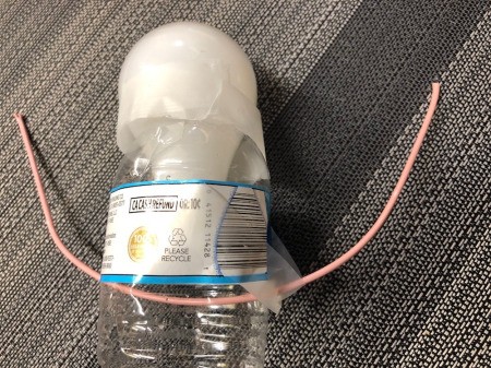 Floating Fabric Ghost - bend the wire upwards and tape in place