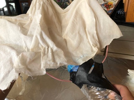 Floating Fabric Ghost - when dry gently remove the bottle and bulb