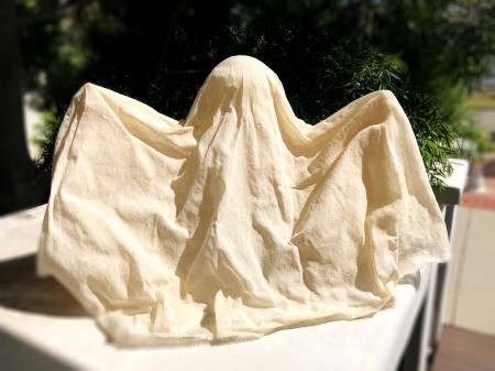 Floating Fabric Ghost - drying completely in the morning sun