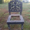 Identifying an Old Chair - old chair with ornate back and perhaps originally had a caned seat