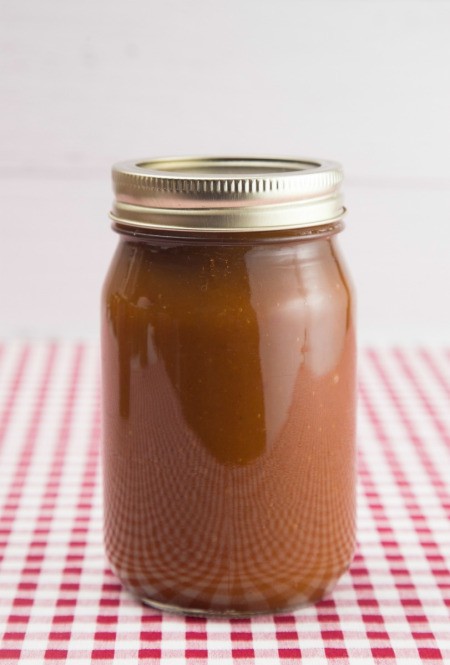 A jar of apple pumpkin butter.