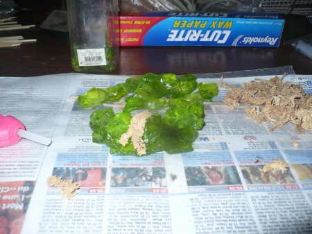 Recycled Glass Light Fixture Terrariums - stack if desired and keep gluing until you have the shape you want