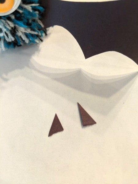 Pom Pom Bat Decoration - cut out black ears