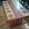 Value of a Teak Table - low table with tiles along the long sides and wood in the middle and around the edges