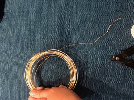 Wire Pumpkin - remove wire from jar leaving a length for the stem and cut