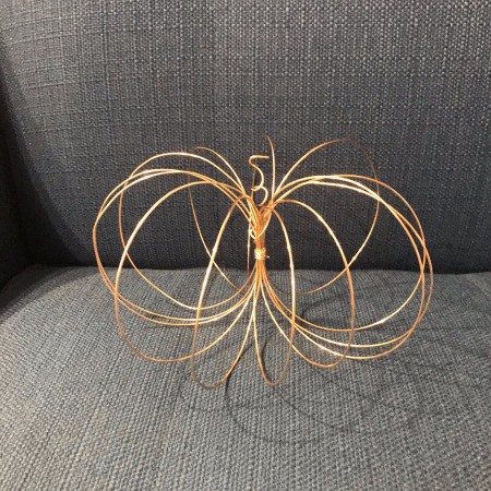 Wire Pumpkin - ready to display