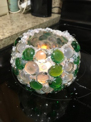 Christmas Lighted Bowl  - with candle inside