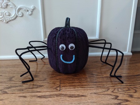 Witch Spider Pumpkin Home Decor - finished spider prior to adding hat