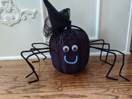 Witch Spider Pumpkin Home Decor - spider wearing a witch hat headband