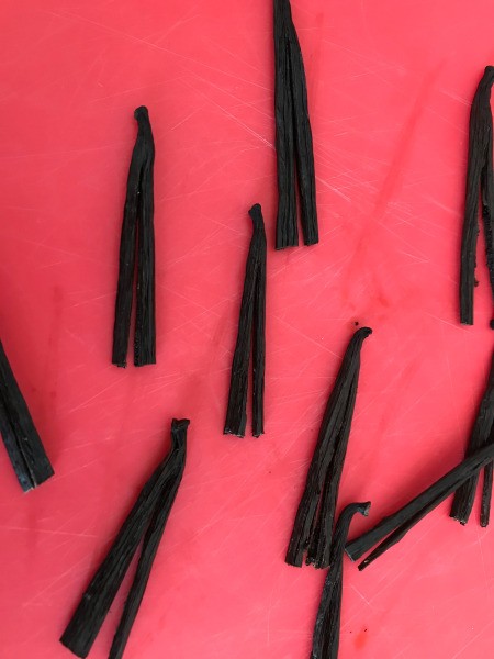 Instant Pot Vanilla Extract - then cut lengthwise leaving 1 inch uncut