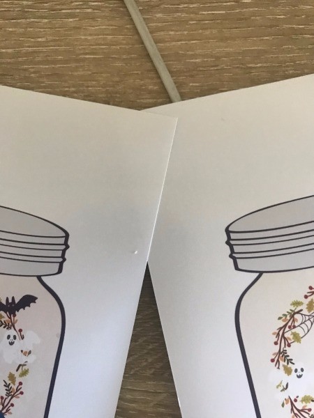 Halloween Boo! Banner Using Free Printables - sticking pages together