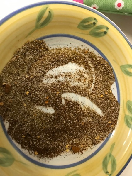 mixing spices in bowl