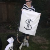 Easy Burglar Costume  - burglar and her dog