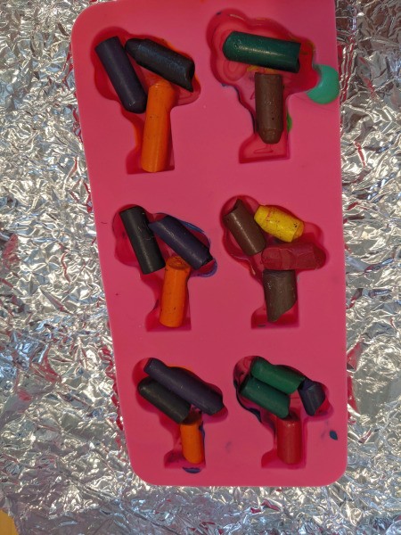 Melted Crayon as Halloween Favors - add broken crayons