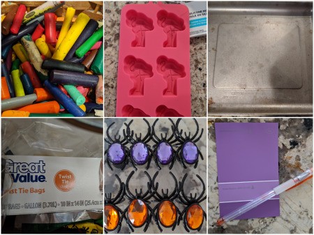Melted Crayon as Halloween Favors - supplies