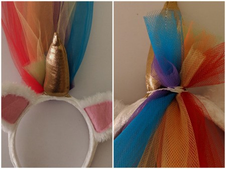 Unicorn Halloween Costume - slip tied tulle to base of the horn