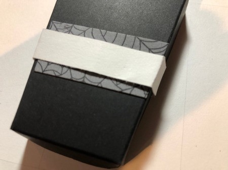 Paper Coffin Treat Boxes - strip of white paper folded to fit before cutting