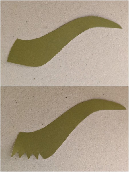 Dragon Pumpkin Decoration  - cut a tail from the same paper and cut out tiny triangles