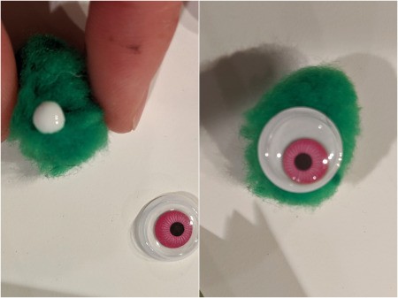 Dragon Pumpkin Decoration  - glue googly eyes onto the pom poms