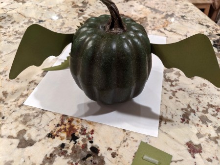 Dragon Pumpkin Decoration - tape on the wings