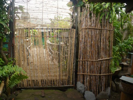 Bamboo Garden Gate - bamboo covered metal garden gate