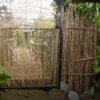 Bamboo Garden Gate - bamboo covered metal garden gate