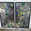 Decorating Old Windows - recycled window decorated with glass gem flowers