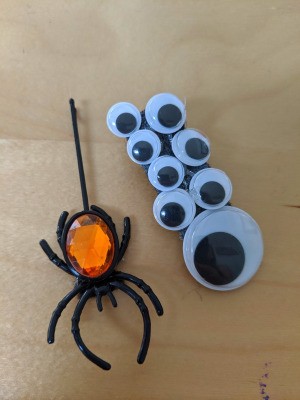 Halloween Hair Accessories - spider bobby pin and google eye clip