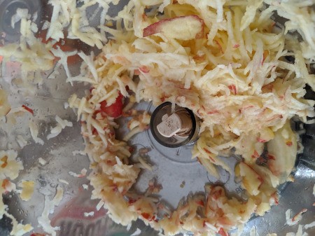 grated Apples in processor